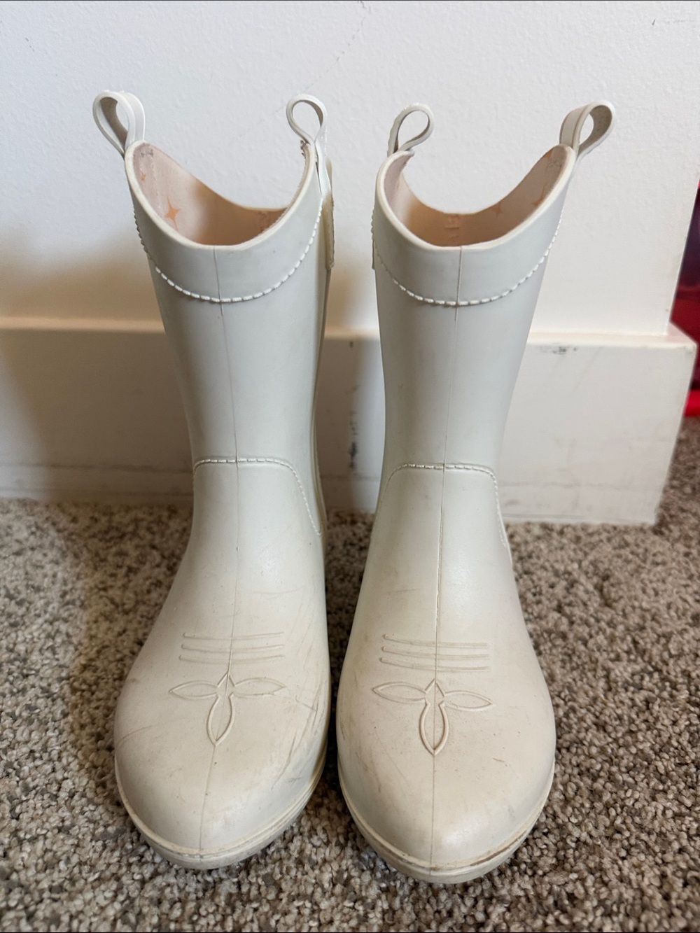 Kids Dakota Ridge cowboy Rain Boots- white